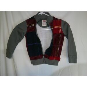 Levi's Kids 3T Plaid Zip Up Jacket Gray Sleeves Toddler‎ Boy
